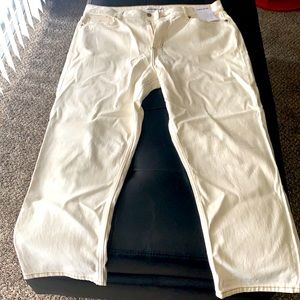 Straight High Rise Cream Jeans